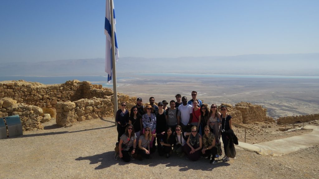 The School of Public Policy and Haskyane School of Business students tour the Masada, an ancient fortress in southern Israel’s Judean Desert and Dead Sea. The visit ties in with one of the school's four research pillars: Energy and Environment.